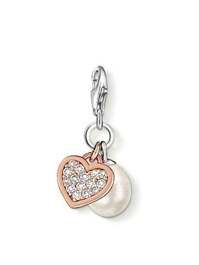 Thomas Sabo Rose Gold Heart & White Pearl Charm